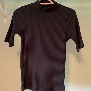 T-shirt noir moulant col roulé frank and oak